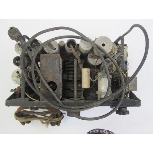 387 - WWII R1155 Royal Air Force radio receiver with headphones.  The receiver was used on Wellington, Lan... 