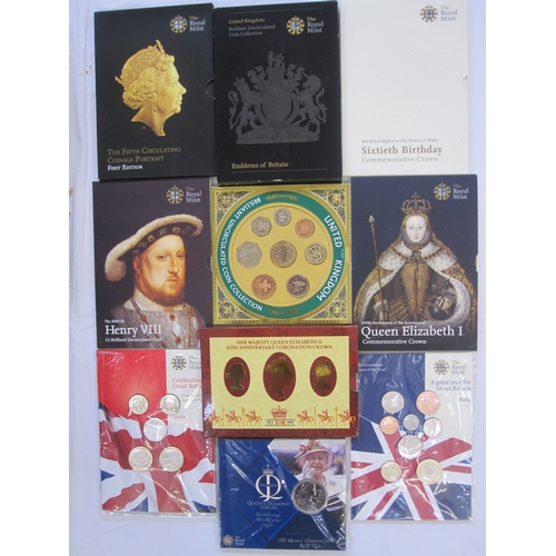 291 - A large quantity of Brilliant Uncirculated coin sets and proof sets.  Also within this lot, some pre... 