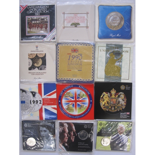 291 - A large quantity of Brilliant Uncirculated coin sets and proof sets.  Also within this lot, some pre... 