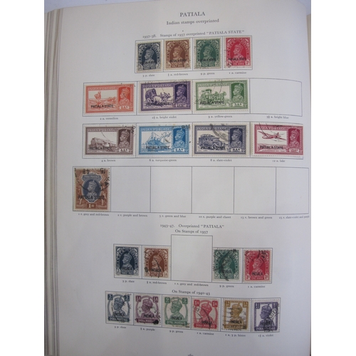 229 - Purposed 220 page green SG 'King George VI' stamp album, original January 1956 edition, over 95% com... 