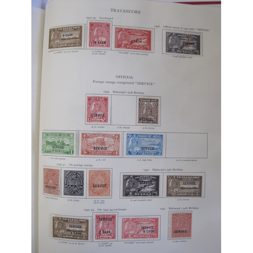 234 - Purposed, 220 page, interleaved red SG 'King George VI' stamp album, 1964 edition, c98% complete.  D... 