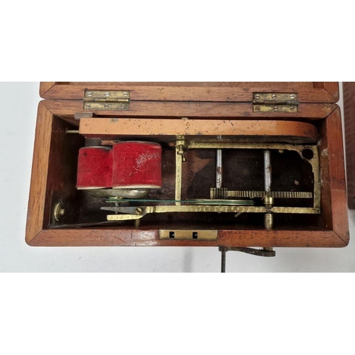 111 - Early 20th century Bausch & Lomb black lacquered monocular microscope (290371) with mahogany case to... 