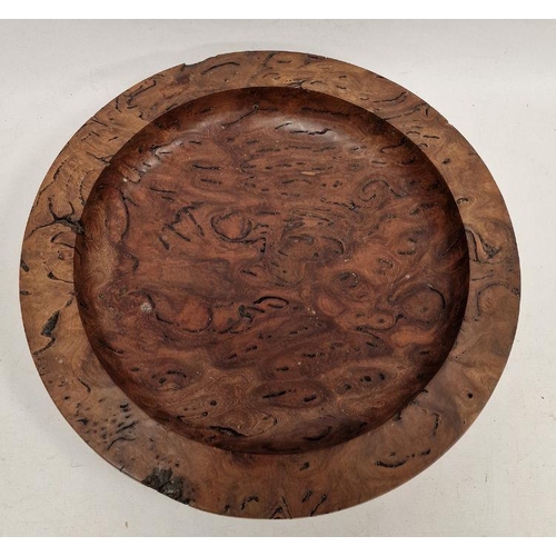 126 - Large Salmon Gum burr wood turned bowl by David Ruse, Bristol; diameter 42cm