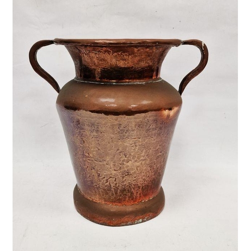 157 - Large twin-handled copper vase/spittoon