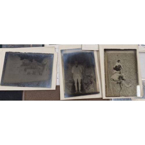 163 - Small collection of late 19th/early 20th century photographs and glass plates