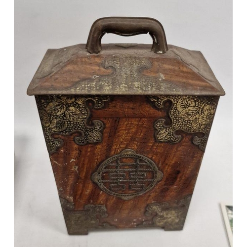 175 - 19th century Huntley & Palmers biscuit tin with embossed floral and elephant decoration, modelled on... 