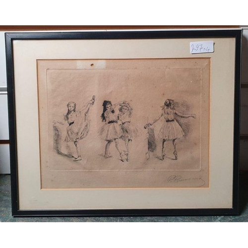 266 - Paul Renouard (1845-1924)
 Drypoint
 Ballerinas, indistinctly signed lower right, 16cm x 23.5cm

 Af... 