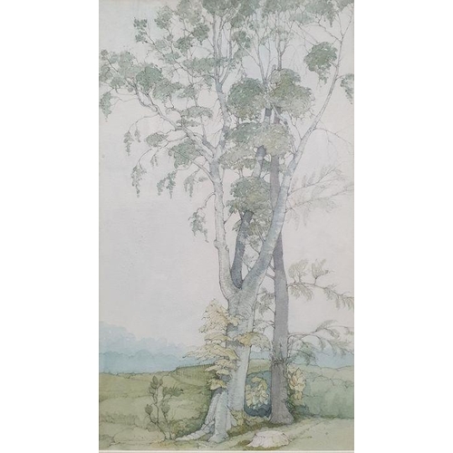 268 - Kenneth Pengelly
 Watercolour drawing
 Trees in landscape, signed and dated 84 lower left, framed