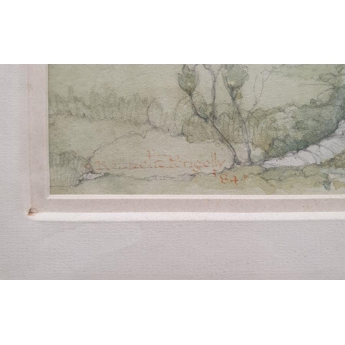 268 - Kenneth Pengelly
 Watercolour drawing
 Trees in landscape, signed and dated 84 lower left, framed