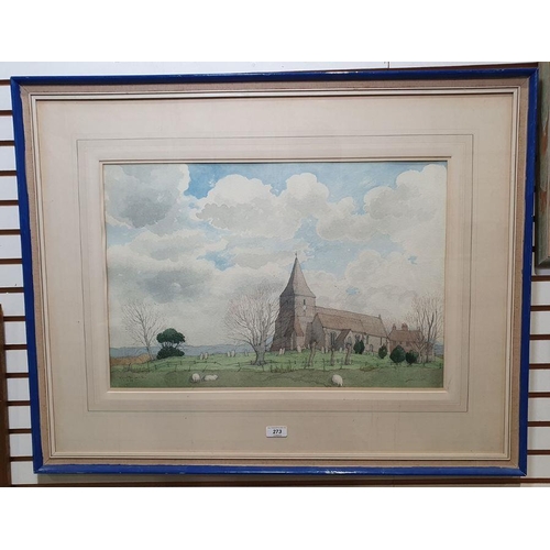 273 - Kenneth Pengelly (20th century)
 Watercolour drawing
 Labelled verso 'St Mary in the Marsh, Romney M... 