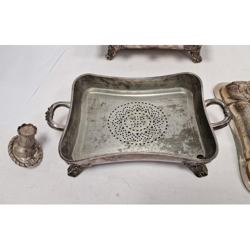 359 - Pair of Victorian silver tureens with silver castle handles, scrolling rococo-style decorated lid an... 