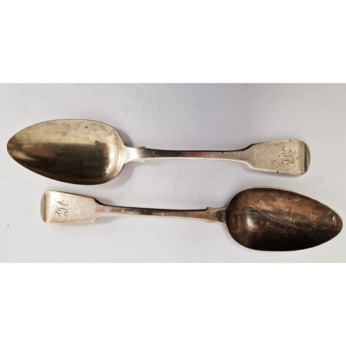 370 - Pair of Georgian silver serving spoons, London 1895, John William Blake, 4.5ozt (2)