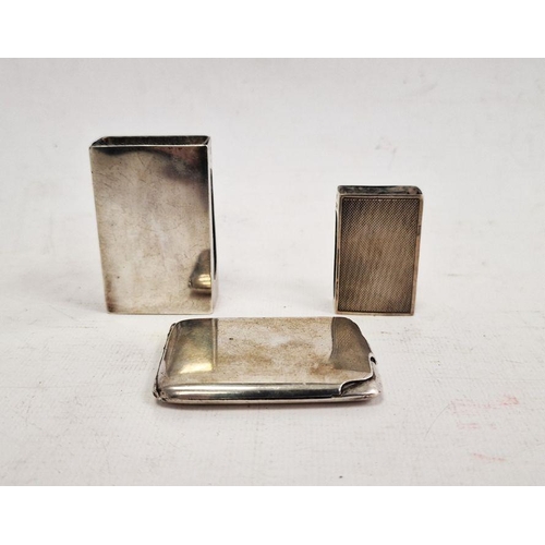 380 - Two silver matchbox holders and a silver card case, 3.3ozt (3)