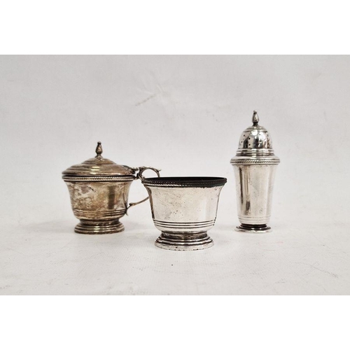 397 - Three-piece silver cruet set, Birmingham, 3.3 ozt ****(not 4.5 ozt)****