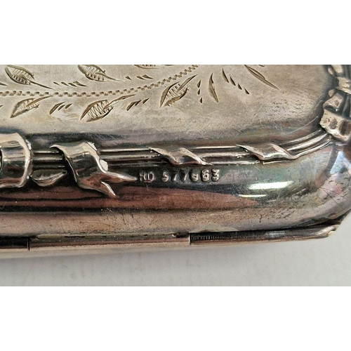 420 - Victorian silver-plated purse, a silver-topped glass inkwell, a match striker, a tray and other item... 