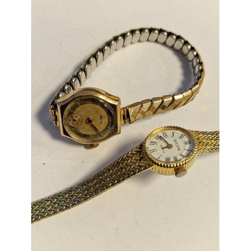 459 - Recta lady's 9ct gold-cased wristwatch with Roman numerals and subsidiary second hand dial, with exp... 