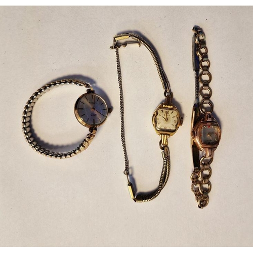 462 - Lady's Rotary gold-plated wristwatch on expanding link chain and two further lady's wristwatches (3)