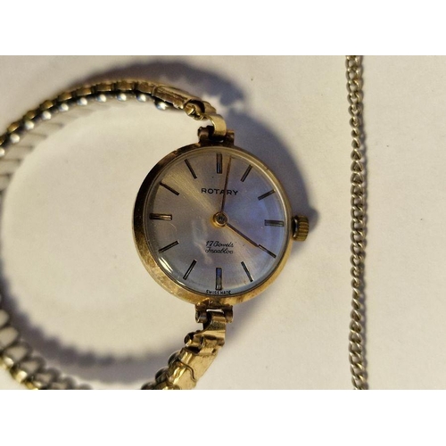 462 - Lady's Rotary gold-plated wristwatch on expanding link chain and two further lady's wristwatches (3)