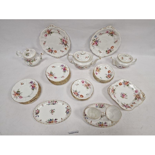 6 - Large quantity Royal Crown Derby 'Derby Posies' pattern china to include teacup and saucers, teapot,... 