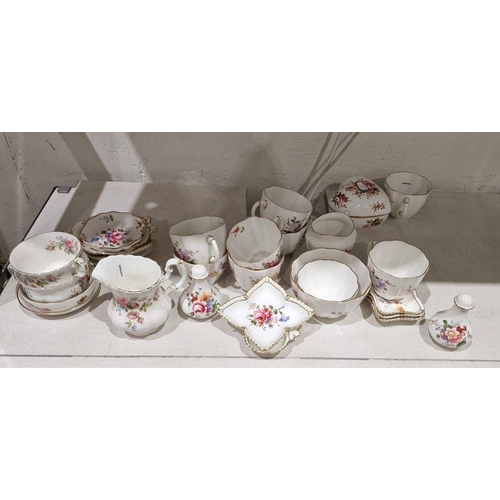 6 - Large quantity Royal Crown Derby 'Derby Posies' pattern china to include teacup and saucers, teapot,... 