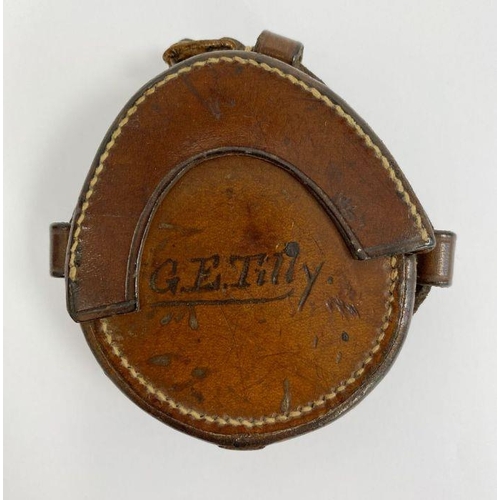 194 - Brass cased Dolland of London compensated pocket barometer, circa 1900, the silvered dial marked 556... 