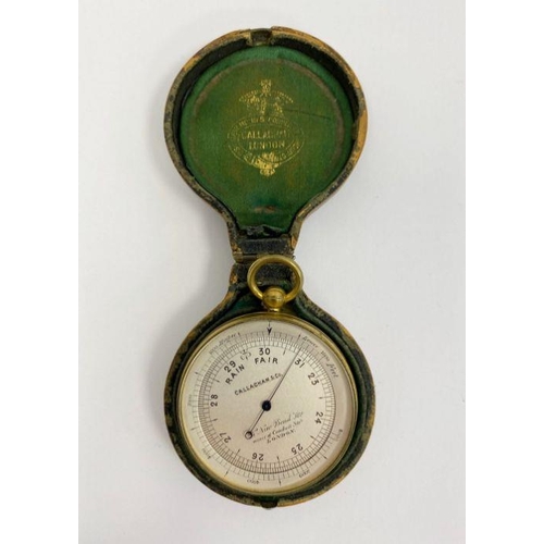 204 - Early 20th century chrome cased Lufft (German) compensated pocket barometer, the silvered dial marke... 