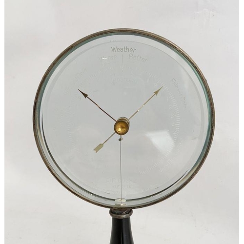 265 - Two early 20th century C P Goerz (Berlin) desk barometers, each of circular form with glass dial, wi... 