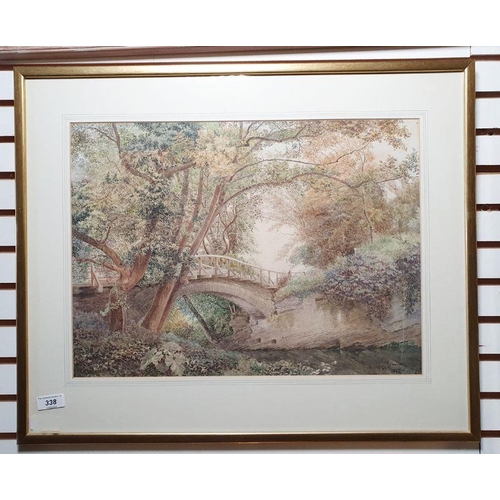 432B - Alice E de Maine (19th century)
 Watercolour
 Bridge over river, signed lower right and dated 1877, ... 