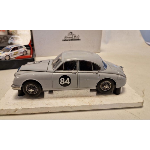 517 - Model Icons 1/18 scale diecast model of Jaguar Mark 2 together with Fly Models Team Alfa Romeo Espan... 