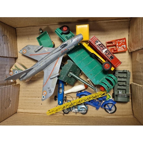 523 - Collection of playworn diecast models to include Crescent toy tractor, Dinky Toys 135 Triumph 2000, ... 