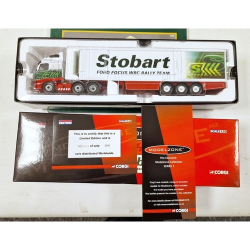 530 - Limited edition Corgi, Modelzone 1:50 scale diecast model CC14012 Volvo FH Box Trailer, Stobart Ford... 