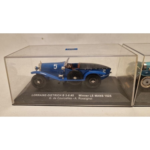 555 - Four cased Ixo diecast models to include Lorraine-Dietrich B 3-6 #5 Winner Le Mans 1925, Bugatti Roy... 