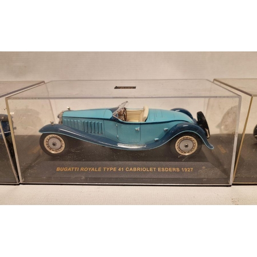 555 - Four cased Ixo diecast models to include Lorraine-Dietrich B 3-6 #5 Winner Le Mans 1925, Bugatti Roy... 