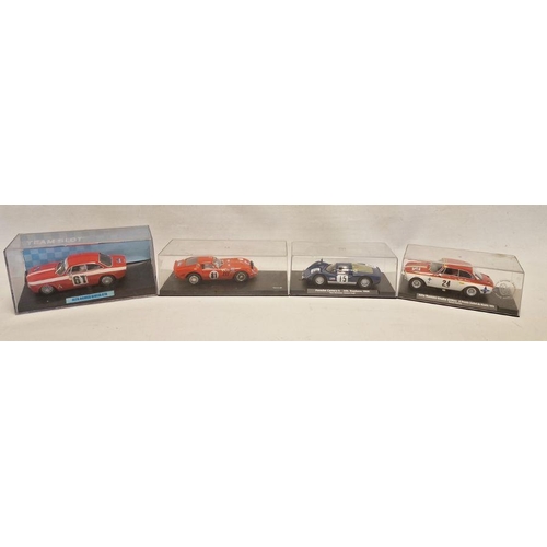 558 - Four cased diecast model slot cars to Include Fly car models Alfa Romeo Giulia GTAm VI Premio Ciudad... 