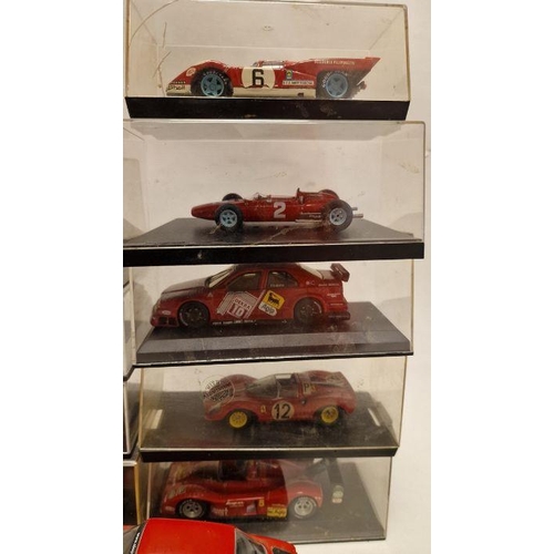 559 - Collection of cased and cased  plastic and diecast model cars and slot cars to include Ixo Ferrari 1... 