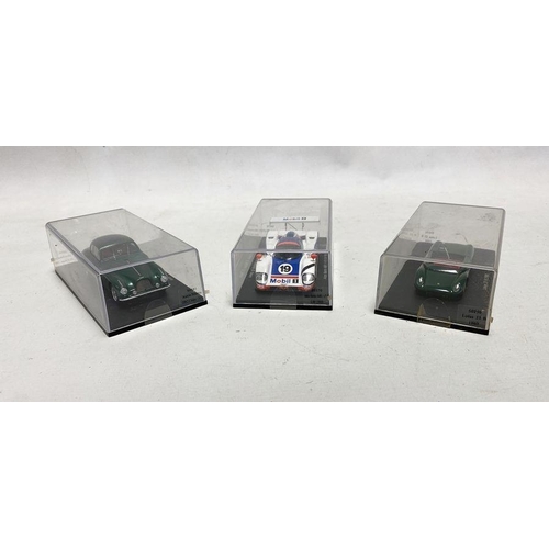 573 - Three Spark Model diecast model cars to include S0250 Lotus 23 B 1960, S0581 Aston Martin DB2 Coupe ... 