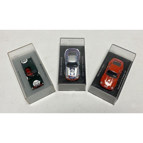 574 - Three Spark Model diecast model cars to include S0502 Triumph Trs NO.29 LM 1960, S0931 Porsche 911 C... 