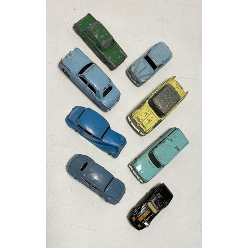 592 - Playworn Dinky diecast models to include 161 Austin Somerset Saloon, 162 Ford Zephyr Saloon, 173 Nas... 