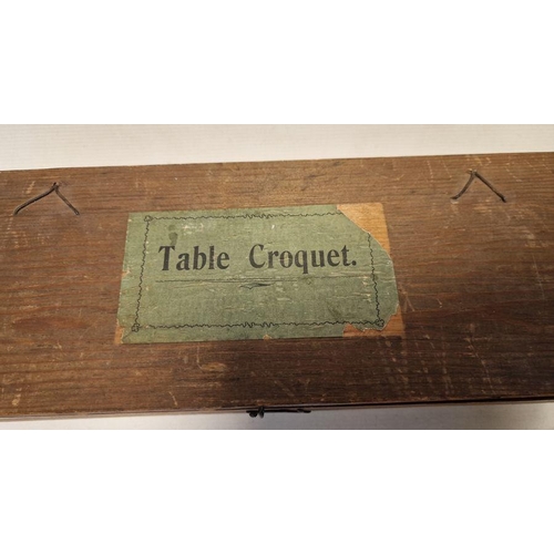 641 - Table croquet set in wooden box together with Royal Worcester serving dish, oval fruit casserole dis... 