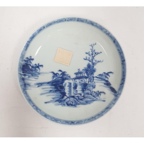 67 - Chinese tea bowl and saucer from the Kangxi cargo painted with huts on islands in blue, Christie's l... 