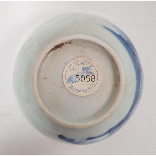 67 - Chinese tea bowl and saucer from the Kangxi cargo painted with huts on islands in blue, Christie's l... 