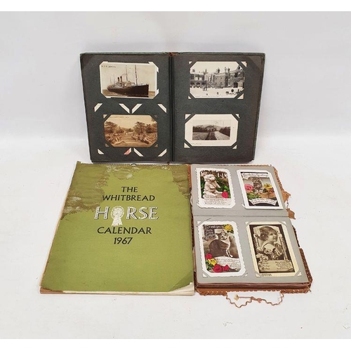 94 - Two albums with vintage postcards to include saucy seaside cards, topographical, vintage birthdays c... 