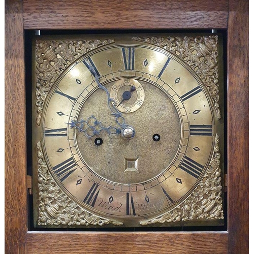 1015 - 18th century oak 8-day longcase clock by Mark Metcalf of Askrigg, the 11