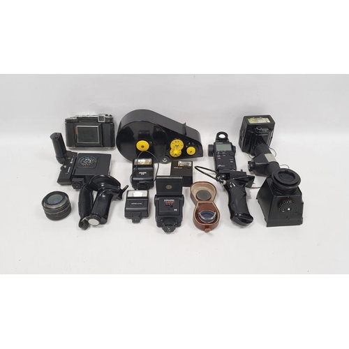 104 - Large quantity of collectables to include camera equipment, hobby drill kit, binoculars, lenses, etc... 