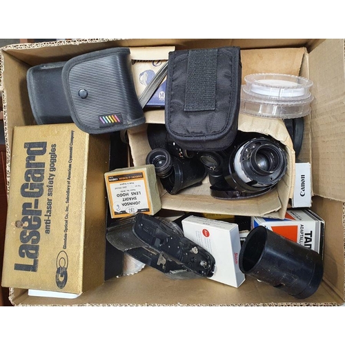 104 - Large quantity of collectables to include camera equipment, hobby drill kit, binoculars, lenses, etc... 