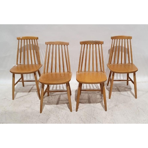 1063 - Set of four beech stickback Ercol-style chairs (4)