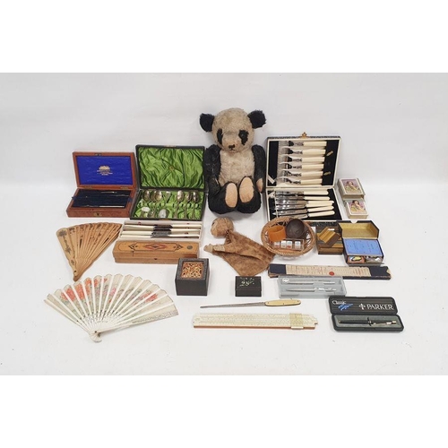 110 - Assorted collectables to include boxed slide rules, playing cards, vintage pencil box, boxed Parker ... 