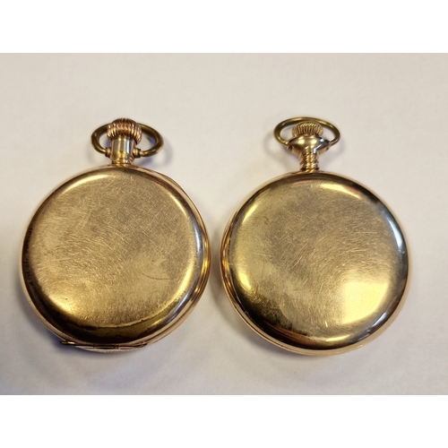 348 - Waltham gent's rolled gold open-faced pocket watch and a Thomas Russell rolled gold pocket watch (2)