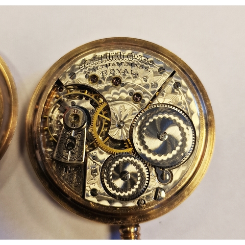 348 - Waltham gent's rolled gold open-faced pocket watch and a Thomas Russell rolled gold pocket watch (2)