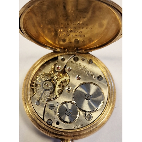 348 - Waltham gent's rolled gold open-faced pocket watch and a Thomas Russell rolled gold pocket watch (2)